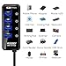 4-Port USB 3.0 Portable Data Hub With 1 USB Charging Port and Power Supply Adapter Super Speed