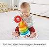Fisher-Price FHC92 Rock-A-Stack, Baby Educational Stacking Toy Rings, Suitable for 6 Months Plus