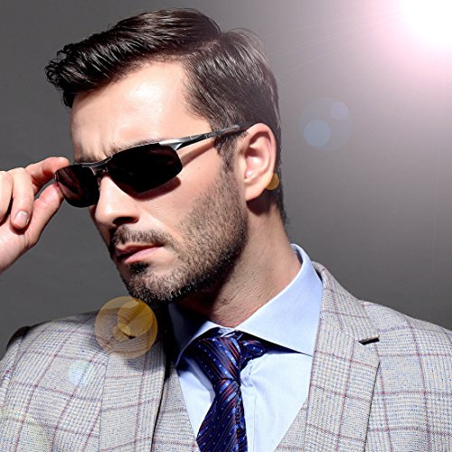 ATTCL Men's HOT Fashion Driving Polarized Sunglasses for Men Al-Mg Metal Frame Ultra Light A-Grey 8177