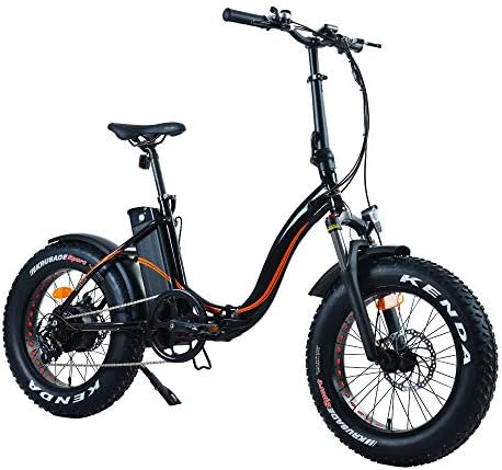 Folding Electric Bicycle,Adult Aluminum Alloy All Terrain Ebike with 500W Brushless Rear Motor and 6 Speed Gear