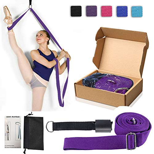 KimDaro Leg Stretcher, Door Flexibility & Stretching Leg Strap – Great for Ballet Cheer Dance Gymnastics or Any Sport Leg Stretcher Door Flexibility Trainer Premium Stretching Equipment (Dark Purple)