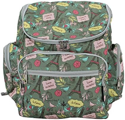 Diaper Bag Backpack,IHONEY Printing Design Baby Nappy Bag with Changing Pad and Stroller Straps,Green