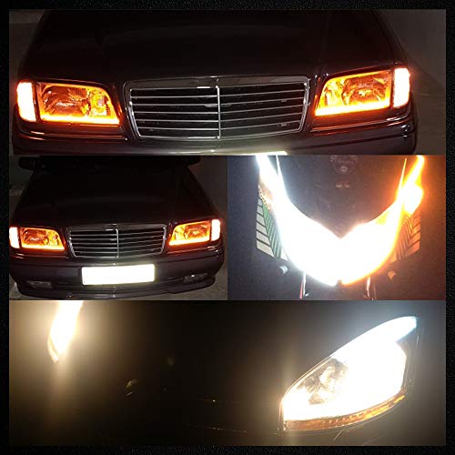 MAXGTRS 2Pcs 23-inch Ultrafine LED Strip Tube Flexible Waterproof Daytime Running Light Yellow Suitable for Switchback Headlight LED Strip,Decorative Lamp,Running Lights,Neon Lights,Turn Signal Light