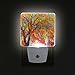 ALAZA LED Night Light with Smart Dusk to Dawn Sensor,Autumn Tree Colorful Plug in Night Light Great for Bedroom Bathroom Hallway Stairways Or Any Dark Room