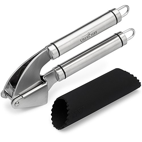 UberChef Stainless Steel Garlic Press and Peeler Set