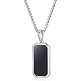GAVU Men's Dog Tag Necklace, Crystal Pendant Necklace for Men