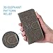 Compatible with iPhone 8 Plus Case, iPhone 7 Plus Case PU Leather Wallet Case Oil Wax Embossed Elephant TPU Inner Detachable Magnetic Credit Card Holders for iPhone 7 Plus & iPhone 8 Plus Gray