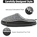 Men's Cozy Memory Foam Micro Woolen Plush Fleece Slippers Slip On Clog House Shoes w/Hand-Craft Woven Trim (US Men's 11-12, Gray)