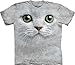 Green Eyes Cat Face The Mountain Tee Shirt Adult
