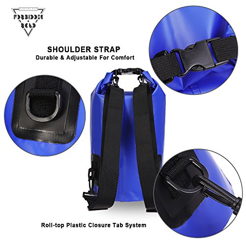 Forbidden Road 5L 10L 15L Waterproof Dry Bag (8 Colors) Dry Sack Roll Top Dry Compression Sack Keeps Gear Dry for Kayaking Boating Camping Canoeing Fishing Skiing Snowboarding (Dark Blue, 20L) - Thumbnail 2