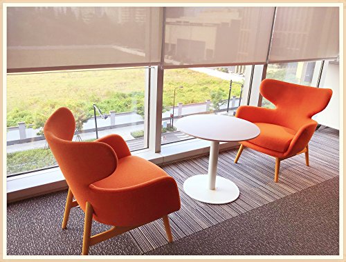 Sunon D27.5'' x H23.6'' Round White Cafe Table with White Pedestal Base Small Round Table for Pub/Conference/Living Room (Moon White)