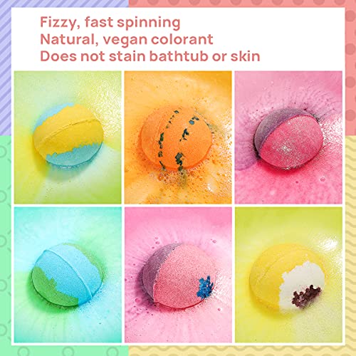Bath Bombs Gift Set 6pc XXL Organic Handmade Fizzy Shower Bombs with