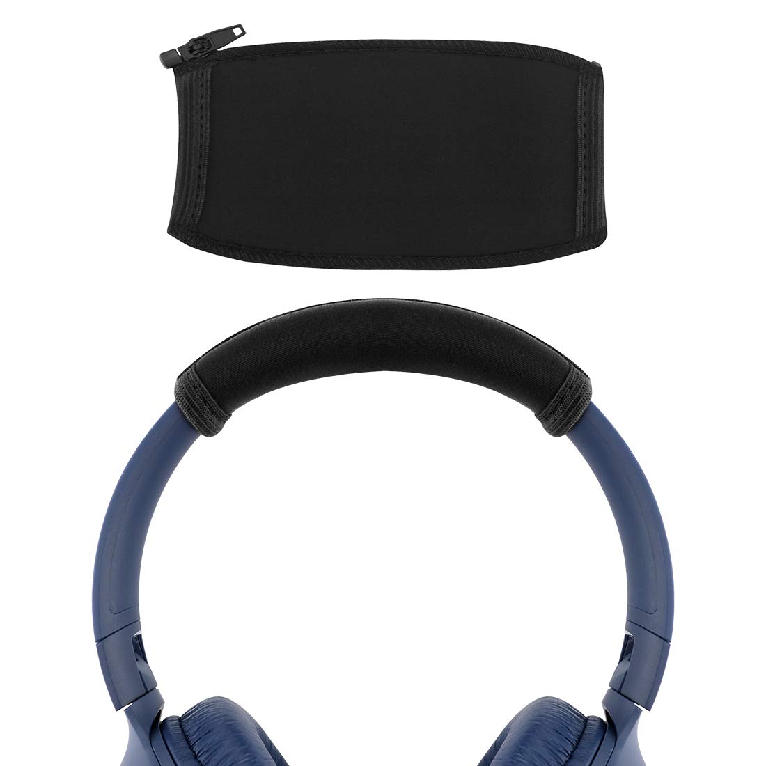 Geekria Flex Fabric Headband Cover Compatible with JBL JR 300/ 300BT, T450BT/ T500BT/ T600BTNC, Tune 500/ 500BT/ 510BT/ 520BT/ 760NC, EVEREST 750/710/ 310 Headphones (Black)