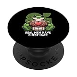 Real Men Have Chest Hair - Muscular Frog with Heart