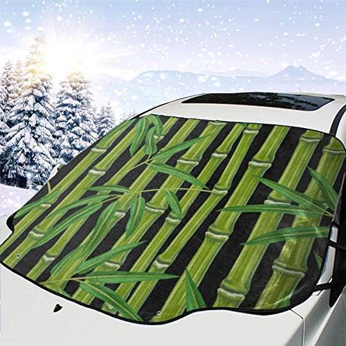 yiwushixiangledianzishangwuyouxiangongsi Car Windshield SunshadeGreen Bamboo Plant LeafSun Visor, Windshield Sun Visor, UV-cut Windshield Sunshade (147 x 118 cm)