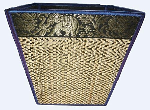 Chic Elephant Flower Handmade Reed Woven Basket, Fancy Color, Aesthetic Value (Purple #1)