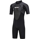 ZCCO Men's Wetsuits 1.5/3mm Premium Neoprene Back Zip Shorty Dive Skin for Spearfishing,Snorkeling, Surfing,Canoeing,Scuba Diving Suits