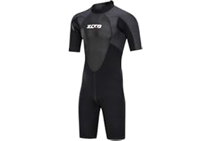 ZCCO Men's Wetsuits 1.5/3mm Premium Neoprene Back Zip Shorty Dive Skin for Spearfishing,Snorkeling, Surfing,Canoeing,Scuba Diving Suits