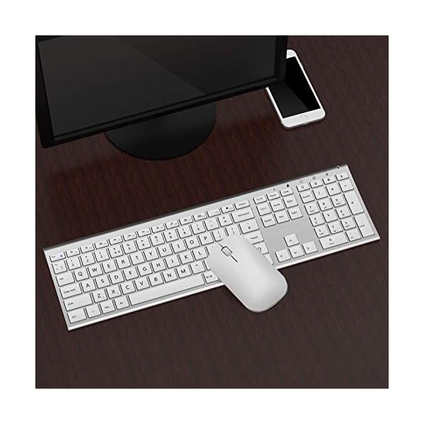 Wireless-Rechargeable-Keyboard-Mouse-Jelly-Comb-KUS015F-24G-Full-Size-Ultra-Slim-Keyboard-Mouse-Set-Combo-QWERTY-UK-Layout-for-PC-Computer-Laptop-Silver-and-White Wireless Rechargeable Keyboard Mouse, Jelly Comb KUS015F 2.4G Full Size Ultra Slim Keyboard & Mouse Set Combo QWERTY UK…