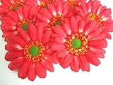 (12) BIG Silk Orange Gerbera Daisy Flower Heads , Gerber Daisies - 3.5