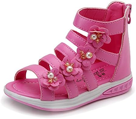 Lagvis Toddler Little Kids Girls Fashion Flower Beaded Sandals Red 32 13 M Little Kid