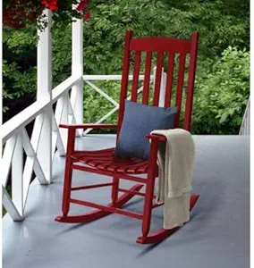 Patio Furniture, Wood Porch Rocker-Red- (with Free Ebook by GoldSales Market)