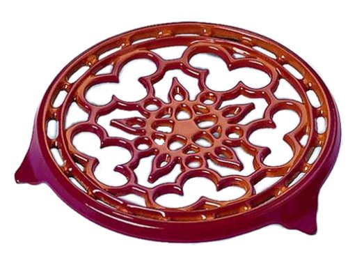 Click Here to See More Images Le Creuset Enameled Cast-Iron 9-Inch Deluxe Round Trivet, Cerise (Cherry Red)