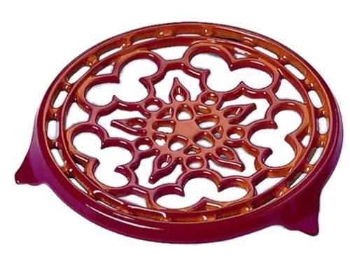 Le Creuset Enameled Cast-Iron 9-Inch Deluxe Round Trivet, Cerise (Cherry Red)