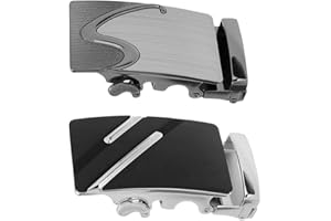 dailymall 2Pc Men Fashion Automatic Ratchet Belt Buckle for Leather Belt