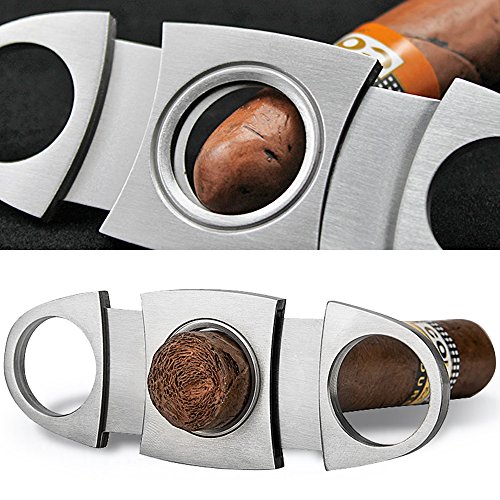 Cigar Cutters 2pcs/pack- Smoking Accessories- maxin Stainless Steel Double Guillotine Cutter Blades Perfect for Robustos and Churchill Cigars.