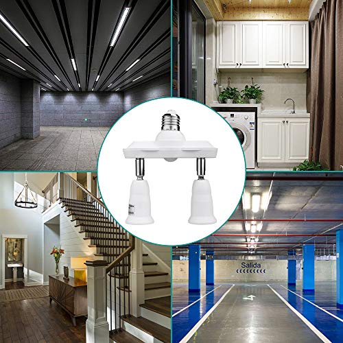 8T8 Adjustable Motion Sensor Socket Adapter Converter Infrared Motion Detector Socket Lamp Holder, E26 Light Socket Adapter Base with 360 Degree Bendable for Storage Room/Basement (Manual Sensor_2)