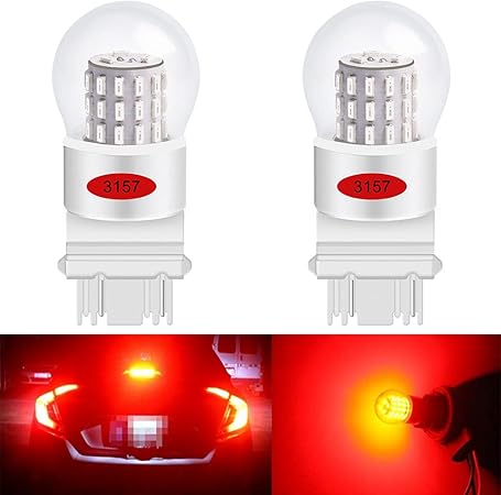 Amazon Alopee 2 Pack 3156 3157 3056 3057非常に明るい低電力赤色ledライト12v Dc Ak 3014 39 Smd車の交換用電球ブレーキライトテールバルブ ウィンカー サイドマーカー 車 バイク