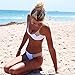 Womens Bikini Set Splicing Swimsuit Casual Adjustable Strap Beachwear Padding Sexy White Large