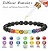 LOLIAS 5 Pcs Mens Bracelet Crystal Chakra Bracelet Healing Yoga Mala Bracelet Elastic 8MM Beads