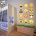 Emoji Icons Faces Wall Stickers Decal #6052 (10in X 10in Emoji Faces)