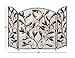 Deco 79 Metal Foldable Mesh Netting 3 Panel Fireplace Screen with Leaf and Vine Relief, 45