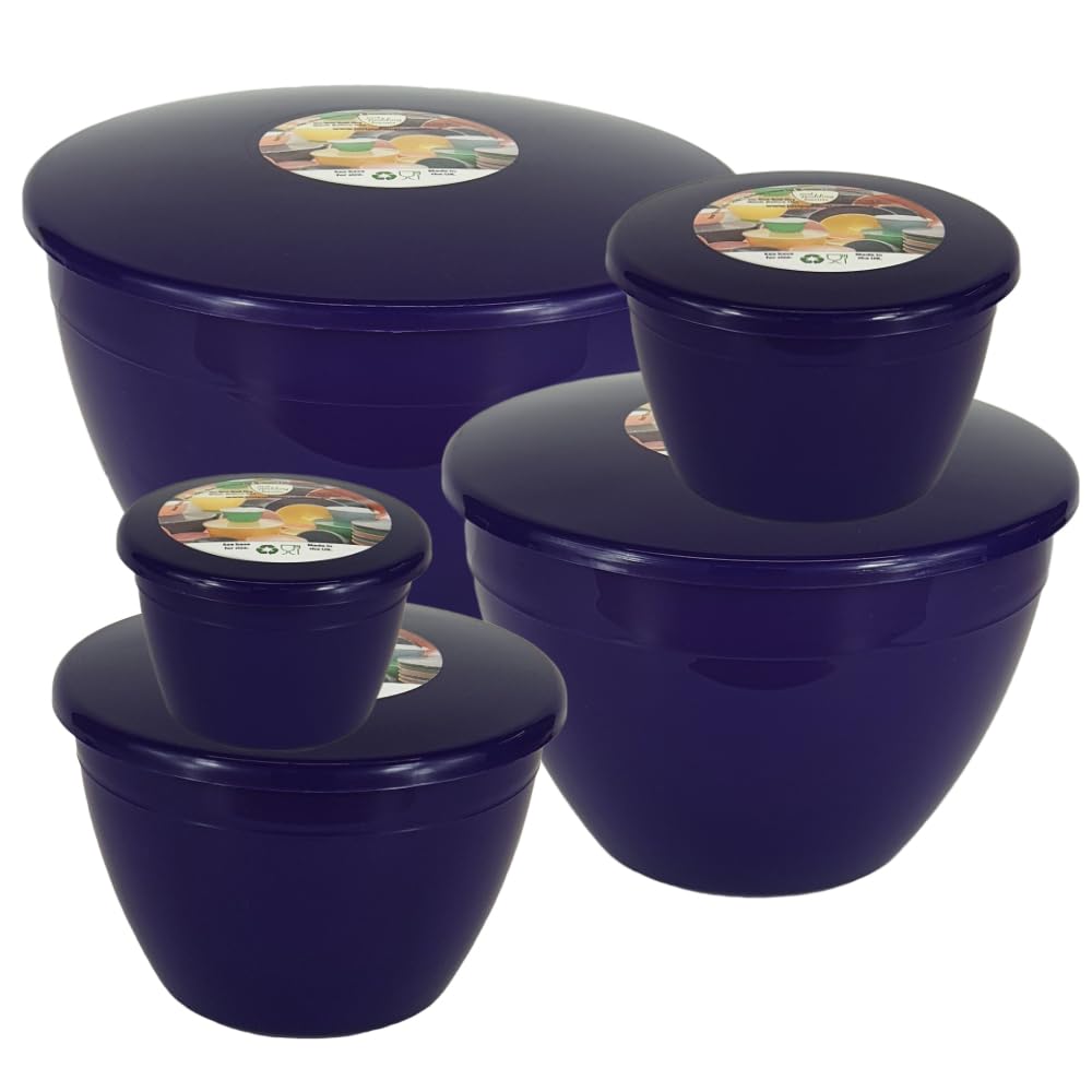 Just Pudding Basins Purple Space Saving Set of Plastic Steam Pudding Bowls and Lids 5 Popular Sizes Up to 3 Pints