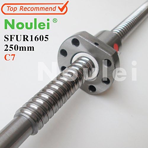 Noulei 1605 C7 Ball Screw (250mm, with SFU1605 Ball Nut,1set)