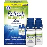 Refresh RELIEVA PF Xtra Preservative-Free Artificial Tears Lubricant Eye Drops, 2x0.33 fl oz (2x10mL), 2 Count
