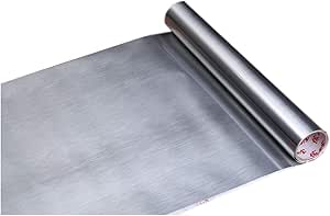 Peel and Stick Acero Inoxidable Cepillado Contacto Lámina adhesiva