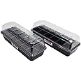 Hoss 12-Cell Seed Starting Trays | 2 Pack | Sturdy and Built to Last | Includes Bottom Tray and Humidity Dome