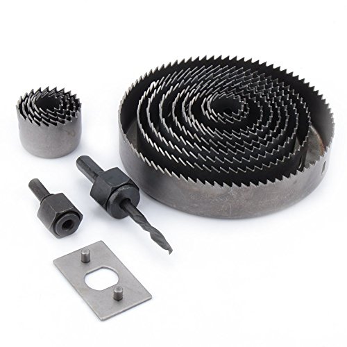 Hole Saw Kit, LEBERNA 16 Pieces 3/4"-5'' Set in Case with Mandrels, Super Sharp Saw blade, Install Plate and Hex Key for Sawing Holes in Normal Wood, Plywood, Drywall, PVC Board Plastic Plate NO METAL