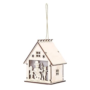 Amazon Com Handfly Christmas Tree Decoration Snowman Cabin