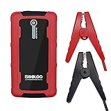 GOOLOO 600A Peak Jump Starter (Up to 6.0L Gas or 4.5L Diesel Engine) Portable Power Pack Auto Battery Booster Phone Charger with Dual Quick Charge Output, Built in LED Light, Black/Red