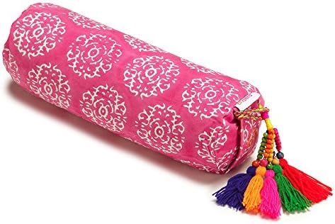 chattra Fuchsia Suzani Neck Cushion