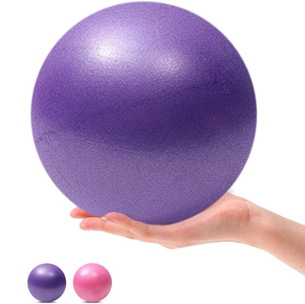 Yowlens Yoga Pilates Ball Plastic Anti Burst Soft Exercise Ball with Non-slip Surface, Small Exercise Ball for Yoga, Pilates, Physical Therapy and Pelvic Health(Purple)
