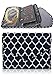 Brelox Jewelry Travel Organizer Case Bag Holder - Jewelry Storage Carrying Cases for Earrings, Necklaces, Rings, Bracelets (Black/white)