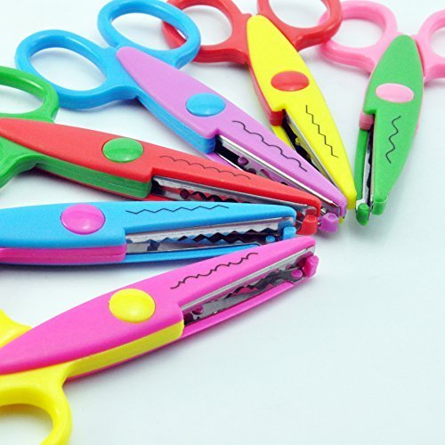 UCEC 6 Colorful Decorative Paper Edge Scissor Set, Great for Teachers, Crafts, Scrapbooking, Kids Design