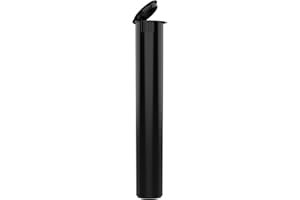 Dragon Chewer 50 pcs Black 116mm CR Plastic Packaging Pop Top Tubes - Child Resistant Travel Holder Vial Containers