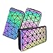 Fashion Backpack Collection Geometric Luminous backpack Reflective Purse Tote Bag Holographic Wallet Laser Backpack for women (Luminous wallet Zipper)